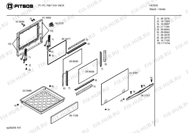 Схема №2 P1PC7687X с изображением Панель управления для электропечи Bosch 00366528