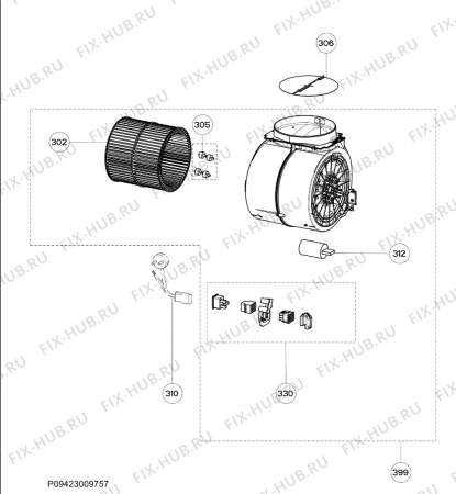 Взрыв-схема вытяжки Aeg AWH9470BM - Схема узла Motor