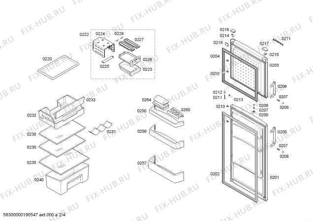 Схема №3 KD30NX04 с изображением Дверь для холодильника Siemens 00249871