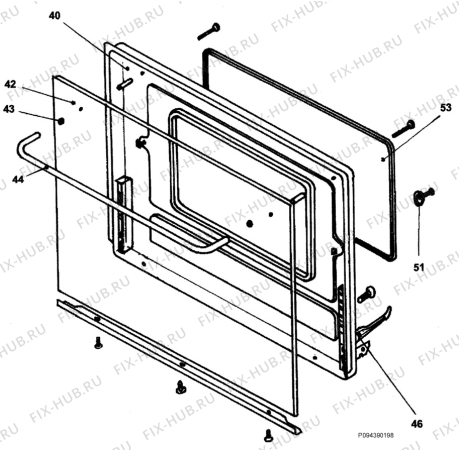 Взрыв-схема плиты (духовки) Zanussi ZCG3210W - Схема узла Section 3