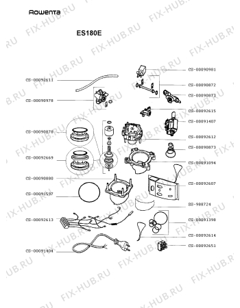 Взрыв-схема кофеварки (кофемашины) Rowenta ES180E - Схема узла ES180ESE.__2