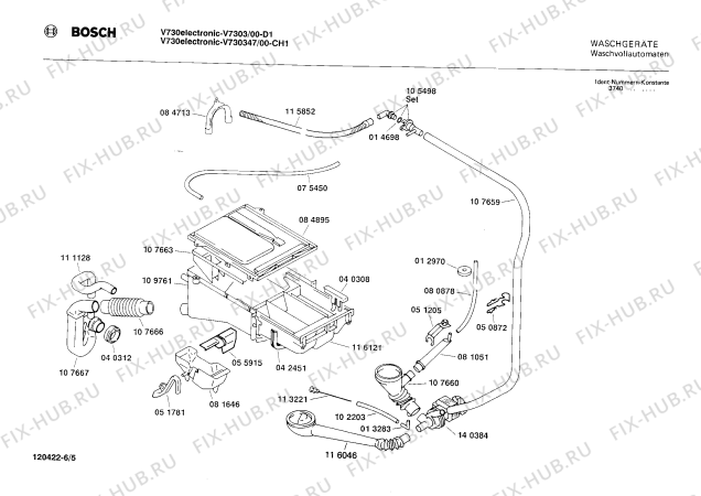 Схема №1 V730347 V730 с изображением Штекер для стиралки Bosch 00028974