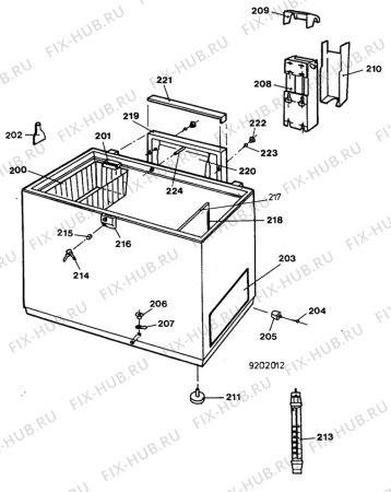 Взрыв-схема холодильника Arthurmartinelux AC3012S-1 - Схема узла C30 Cabinet/interior B