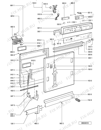 Взрыв-схема посудомоечной машины Bauknecht GSIP 6988 IN - Схема узла