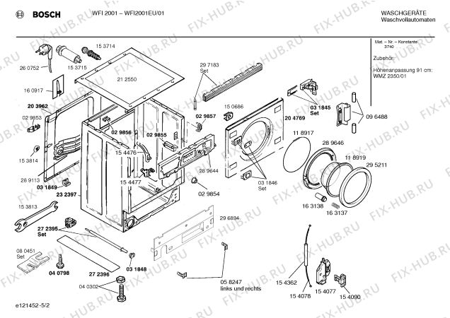 Схема №3 WFI2021EU WFI2021 с изображением Инструкция по эксплуатации для стиральной машины Bosch 00521487