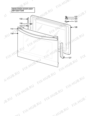 Взрыв-схема плиты (духовки) Tricity Bendix TBD950WH - Схема узла H10 Main Oven Door (large)