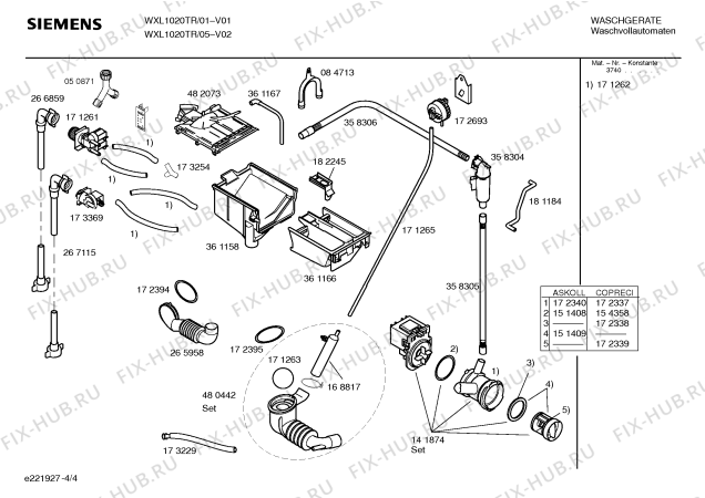 Взрыв-схема стиральной машины Siemens WXL1020TR SIWAMAT XL 102 - Схема узла 04