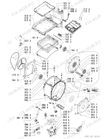 Схема №1 WATE 9573/3 с изображением Обшивка для стиралки Whirlpool 481245215495