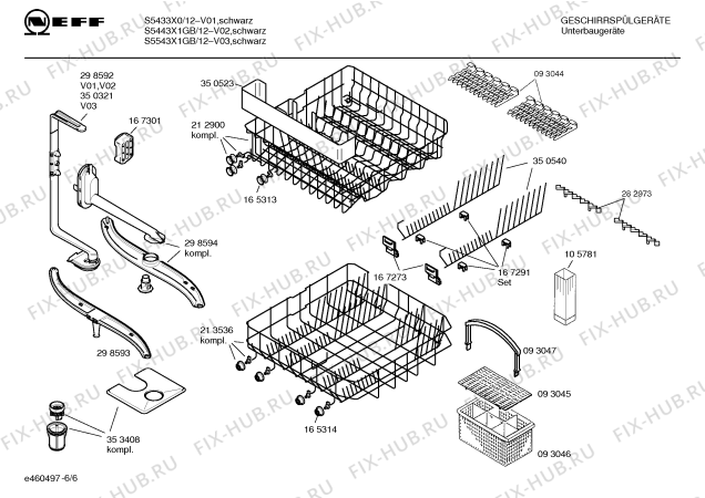 Схема №4 S5543X1GB с изображением Инструкция по эксплуатации для посудомоечной машины Bosch 00521945