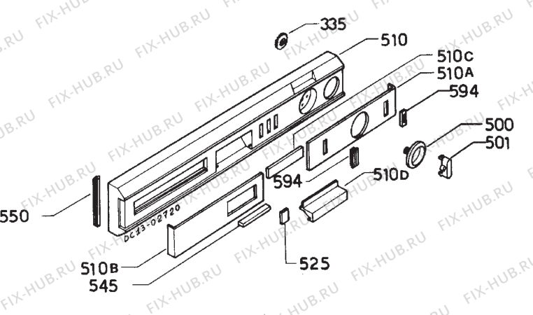 Взрыв-схема посудомоечной машины Zanussi ZW125 - Схема узла Command panel 037