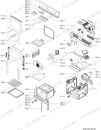 Схема №1 ELZD5264/IN с изображением Дверка для электропечи Whirlpool 480121100462