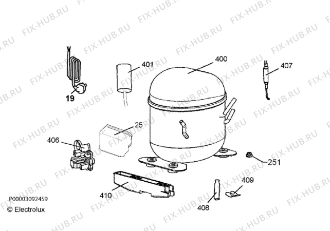 Взрыв-схема холодильника Zanussi ZFC31500WA - Схема узла Cooling system 017