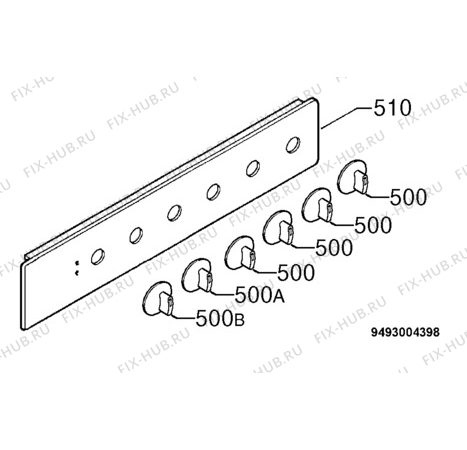 Взрыв-схема плиты (духовки) Zanussi HM216S - Схема узла Command panel 037