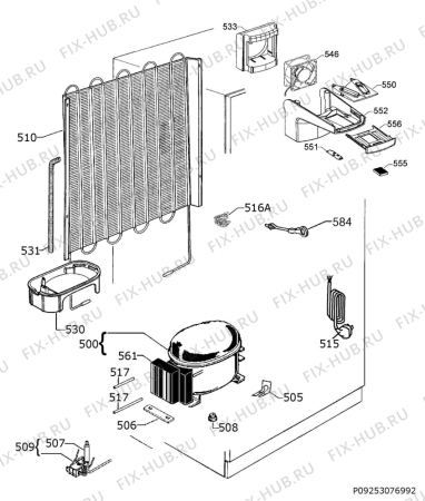 Взрыв-схема холодильника Electrolux ENN2815COW - Схема узла Cooling system 017
