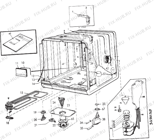 Взрыв-схема посудомоечной машины Zoppas PL610 - Схема узла Section 6