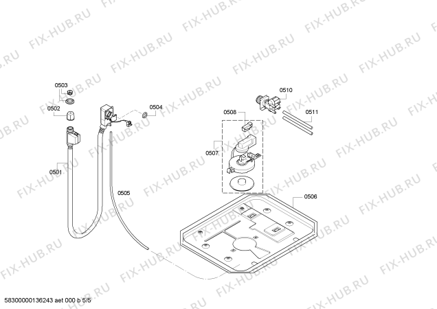 Взрыв-схема стиральной машины Bosch WAE28492 Bosch Maxx 7 - Схема узла 05