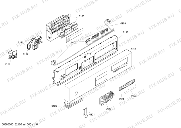 Схема №5 SL55M680CH с изображением Передняя панель для посудомойки Siemens 00660889