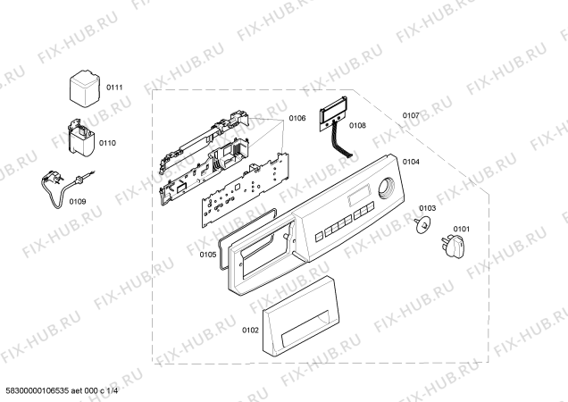 Схема №2 WFC41050TI Maxx WFC41050 с изображением Панель управления для стиральной машины Bosch 00442896