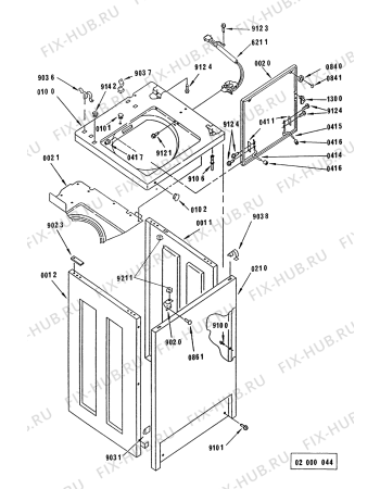 Схема №7 3CAP2782 AWM 901 с изображением Лючок для стиралки Whirlpool 481946089505