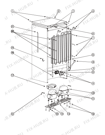 Взрыв-схема холодильника Indesit BH180NX (F066600) - Схема узла