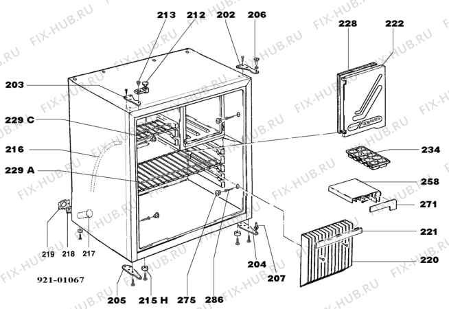 Взрыв-схема холодильника Electrolux RM4210 - Схема узла C20 Cabinet  B