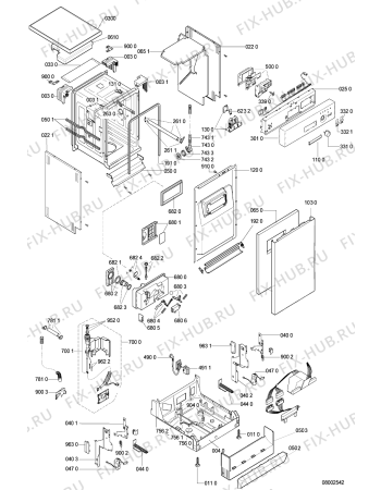 Схема №2 ADP 529 WS с изображением Обшивка для посудомойки Whirlpool 481244010489