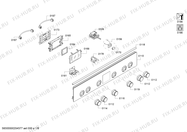 Схема №4 HGD85D223F с изображением Панель управления для плиты (духовки) Bosch 00744291