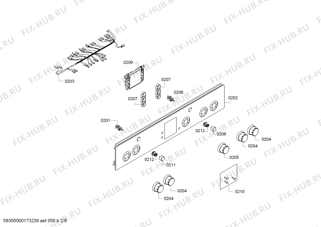 Взрыв-схема плиты (духовки) Bosch HGG23W365R - Схема узла 02