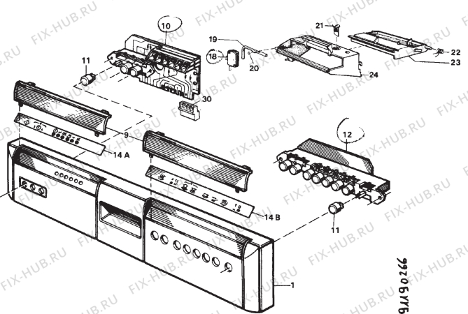 Взрыв-схема посудомоечной машины Zoppas PL610 - Схема узла Section 3
