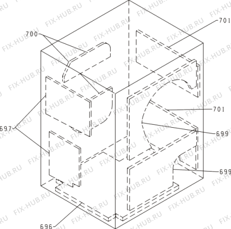 Схема №4 WA62145 (297474, PS23/14B) с изображением Декоративная панель для стиралки Gorenje 299395