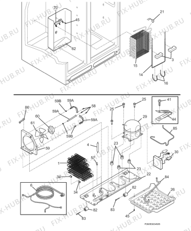 Взрыв-схема холодильника Electrolux ERL6296XX4 - Схема узла Cooling system 017