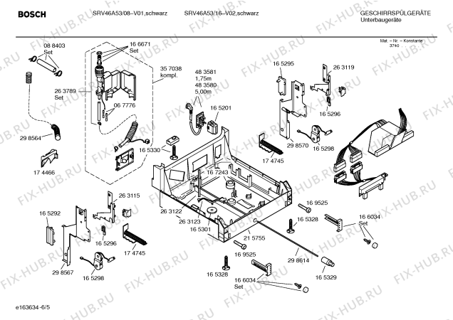 Взрыв-схема посудомоечной машины Bosch SRV46A53 SILENCE COMFORT - Схема узла 05