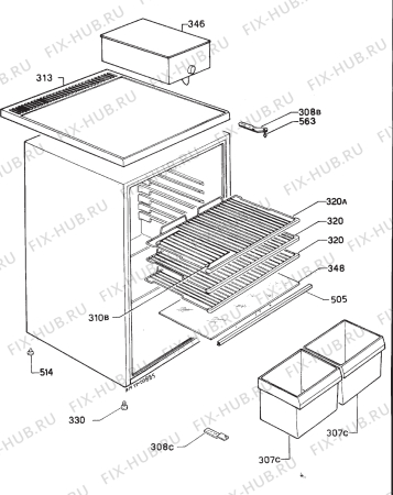 Взрыв-схема холодильника Electrolux RF593A - Схема узла Housing 001