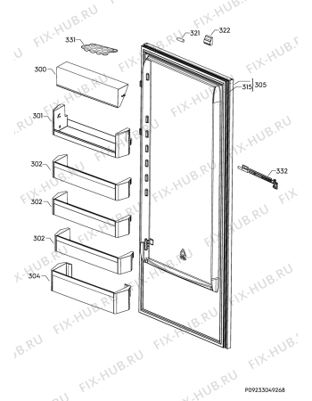 Взрыв-схема холодильника Smeg S7323LFLD2P1 - Схема узла Door