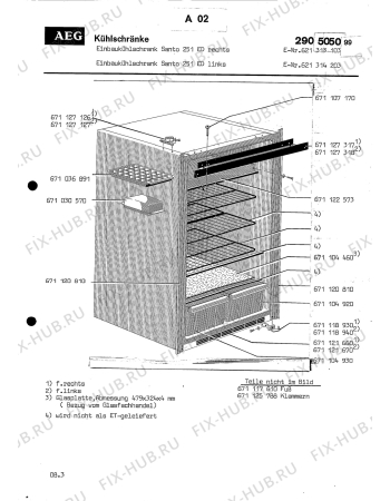 Взрыв-схема холодильника Aeg SANTO 251 ED - Схема узла Section1