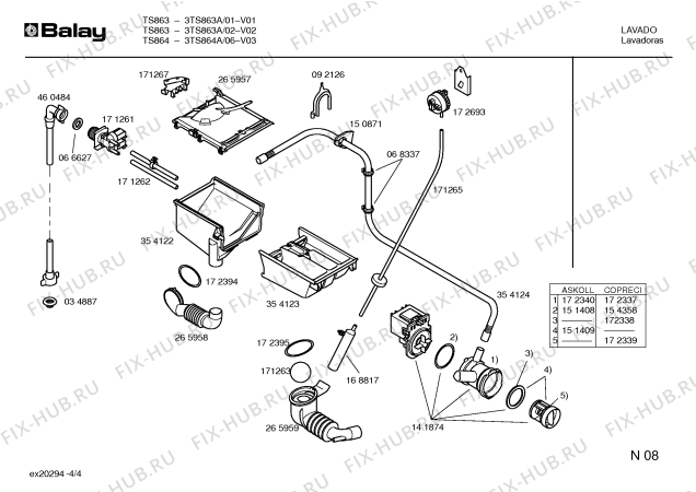 Схема №2 3TS863A TS863 с изображением Инструкция по установке и эксплуатации для стиральной машины Bosch 00523785