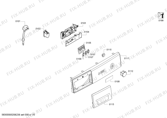Схема №2 WAB16060IN, Classixx с изображением Панель управления для стиралки Bosch 11004112
