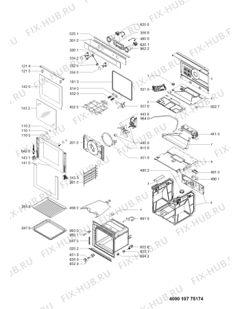 Схема №1 WOS52EM4AS с изображением Дверца для духового шкафа Whirlpool 481010683366