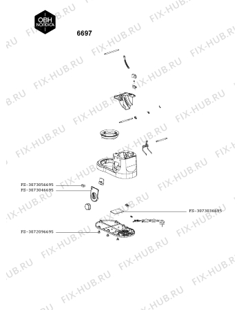 Взрыв-схема кухонного комбайна OBH Nordica 6697 - Схема узла EP005495.0P2