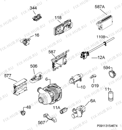 Схема №4 F88060VI1P с изображением Микромодуль для посудомойки Aeg 973911437029045