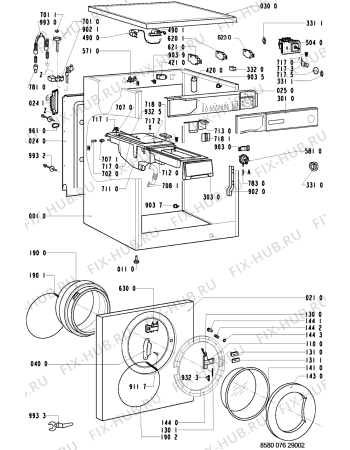 Схема №1 MIA 5000 с изображением Ручка (крючок) люка для стиральной машины Whirlpool 481949878474