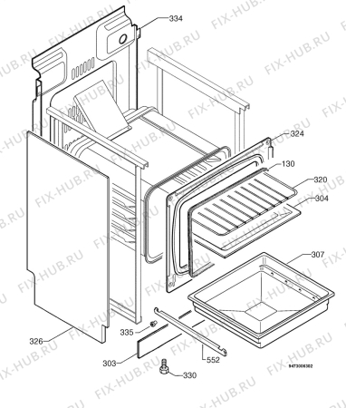 Взрыв-схема плиты (духовки) Electrolux EK6765W - Схема узла Housing 001