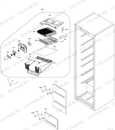 Взрыв-схема холодильника Gorenje FN6161IW (419328, ZOS23664) - Схема узла 02