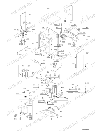 Схема №1 ADP 253 GR с изображением Обшивка для электропосудомоечной машины Whirlpool 481245370961