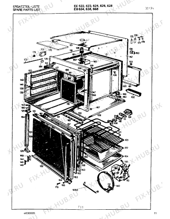 Взрыв-схема плиты (духовки) Gaggenau EE624104 - Схема узла 11
