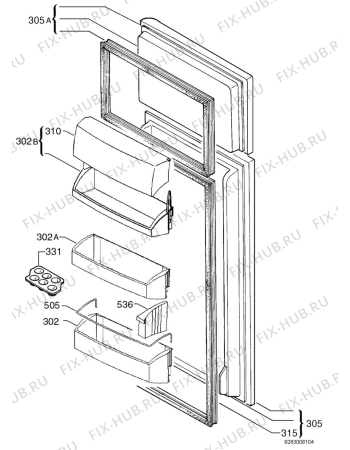 Взрыв-схема холодильника Aeg S2854DT8 - Схема узла Door 003