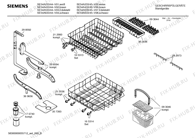Схема №4 SGIKBE5 с изображением Краткая инструкция для посудомоечной машины Siemens 00587804
