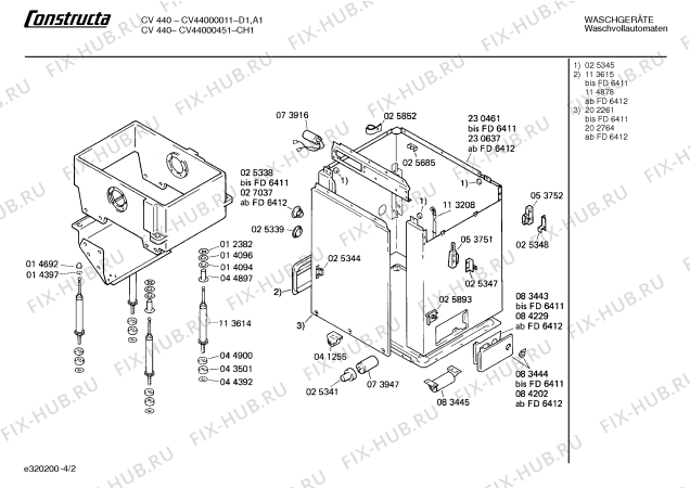 Взрыв-схема стиральной машины Constructa CV44000011 CV440 - Схема узла 02