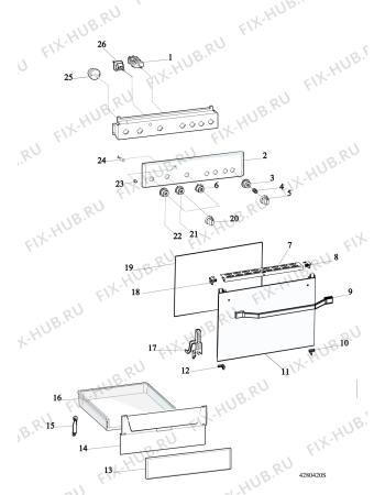Схема №3 ACMT 5131/WH с изображением Ручка двери для плиты (духовки) Whirlpool 482000091694