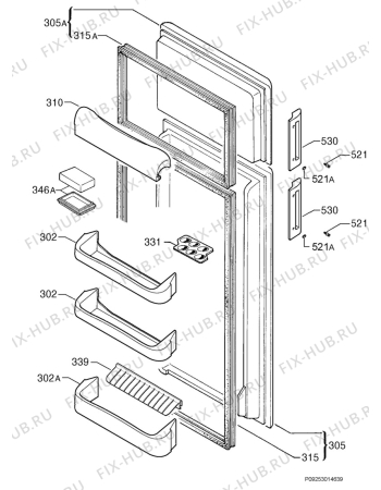 Взрыв-схема холодильника Rex Electrolux RD30 - Схема узла Door 003